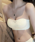ストラップレスノンワイヤー美胸ブラジャー アイボリー