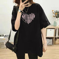 半袖Tシャツレディース 夏 ロゴ 韓国風 ブラック