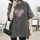 半袖Tシャツレディース 夏 ロゴ 韓国風 ダークグレー