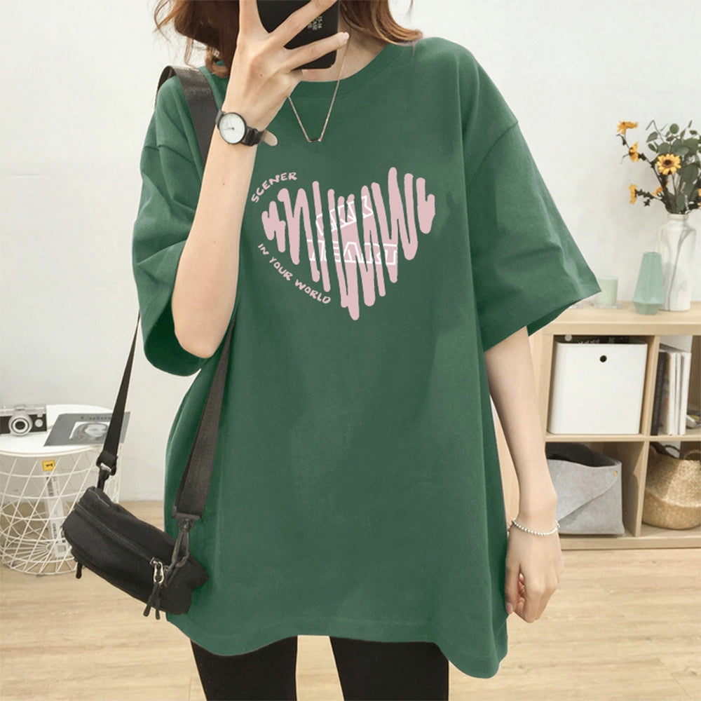 半袖Tシャツレディース 夏 ロゴ 韓国風 グリーン