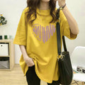 半袖Tシャツレディース 夏 ロゴ 韓国風 イエロー