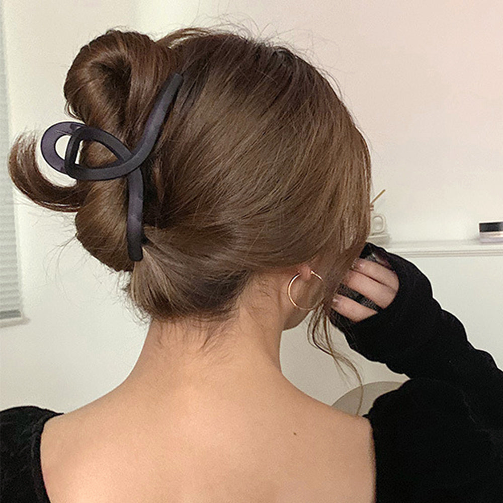 樹脂ヘアクリップ 大人っぽい まとめ髪 ダークグレー