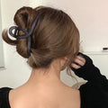 樹脂ヘアクリップ 大人っぽい まとめ髪 ダークグレー
