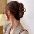 ヘアクリップ大きめアクリルバンスクリップ ブラウン