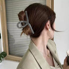 ヘアクリップ大きめアクリルバンスクリップ グレー