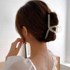ヘアクリップ大きめアクリルバンスクリップ アイボリー