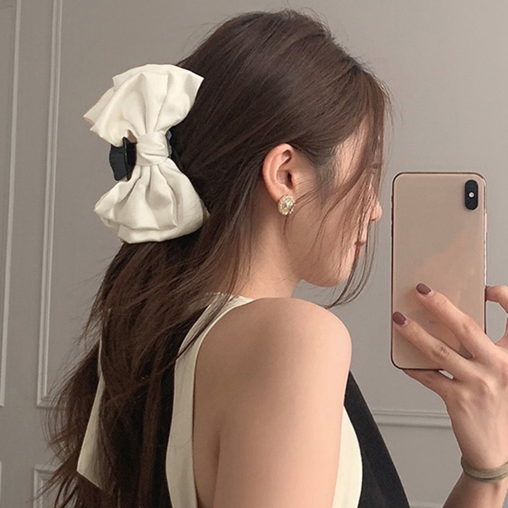 ビッグリボン ヘアクリップ レディース オフホワイト