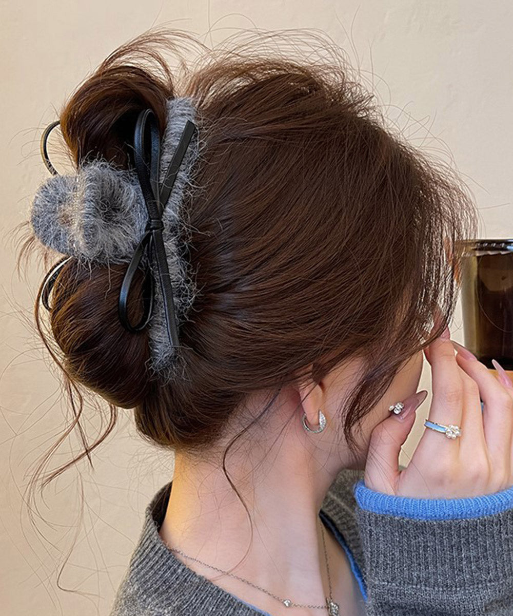 ヘアクリップバンスクリップ秋冬レディース リボンヘアアクセサリー韓国風可愛い しっかり挟めるまとめ髪簡単 オフィスカジュアル髪飾り 大人ヘアアレンジ ハーフアップ 21SHIPIN-122