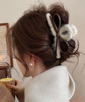 ヘアクリップバンスクリップ秋冬レディース リボンヘアアクセサリー韓国風可愛い しっかり挟めるまとめ髪簡単 オフィスカジュアル髪飾り 大人ヘアアレンジ ハーフアップ 21SHIPIN-122