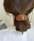 ミックスカラーカーブヘアゴムレトロお洒落 キャメル