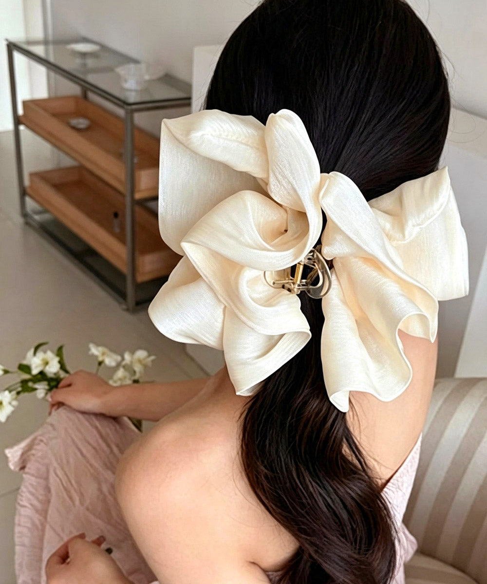 大きめヘアクリップボリュームヘアクリップ アイボリー