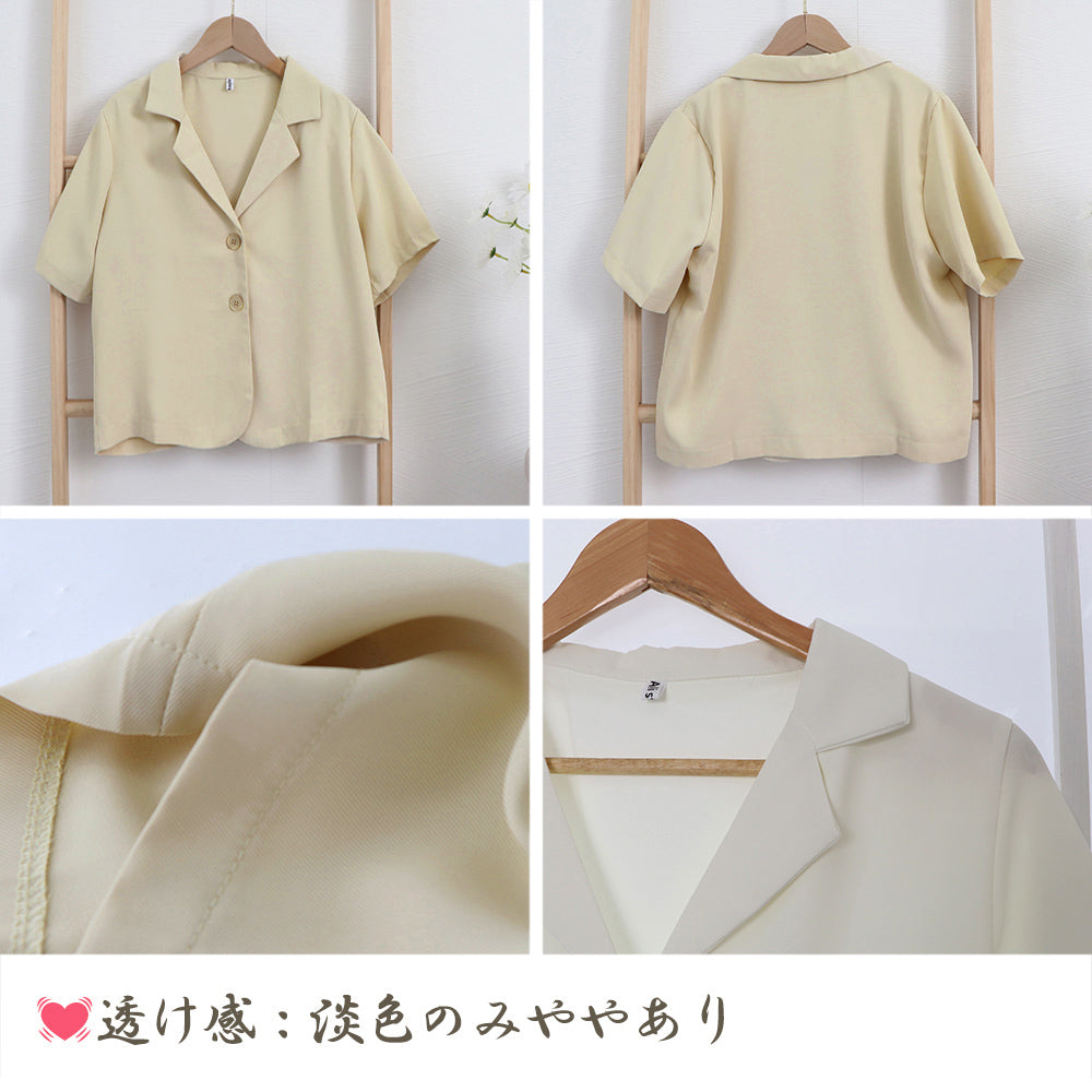 ベーシッククロップド丈半袖ジャケット 詳細画像3