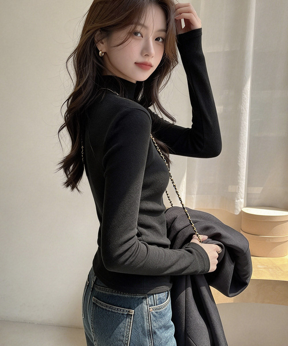 チョーカー風トップスレディースTシャツ黒