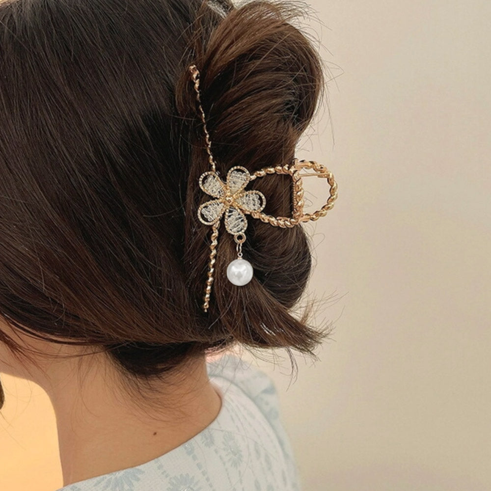 フラワーバンスクリップパールヘアクリップ 詳細画像8
