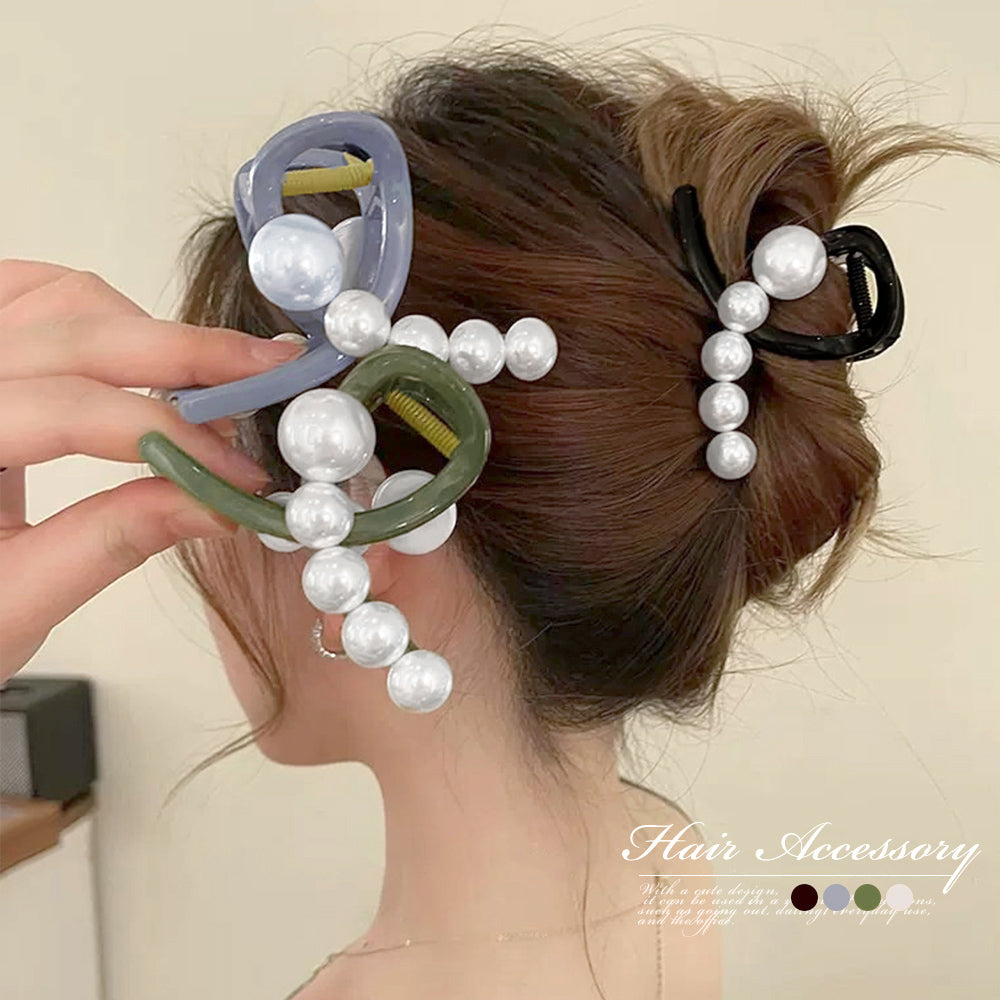 ヘアクリップ バンスクリップ パール付き