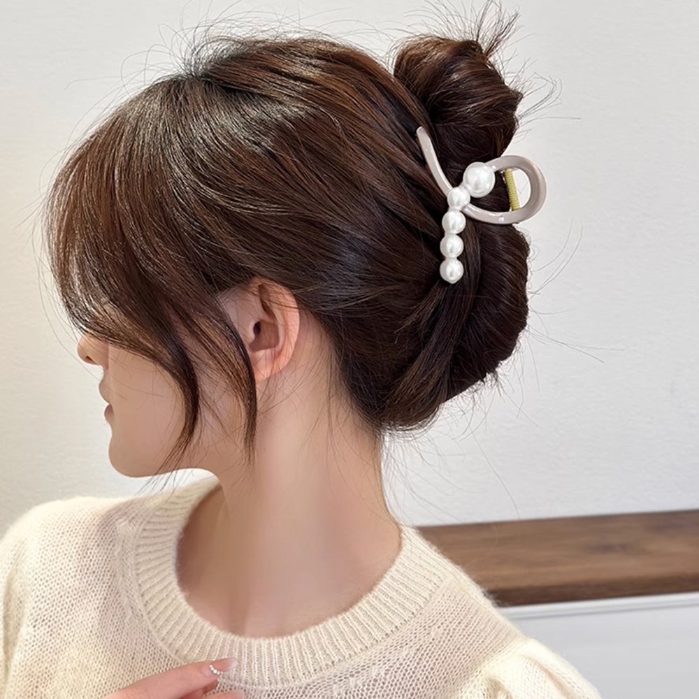 ヘアクリップ バンスクリップ パール付き