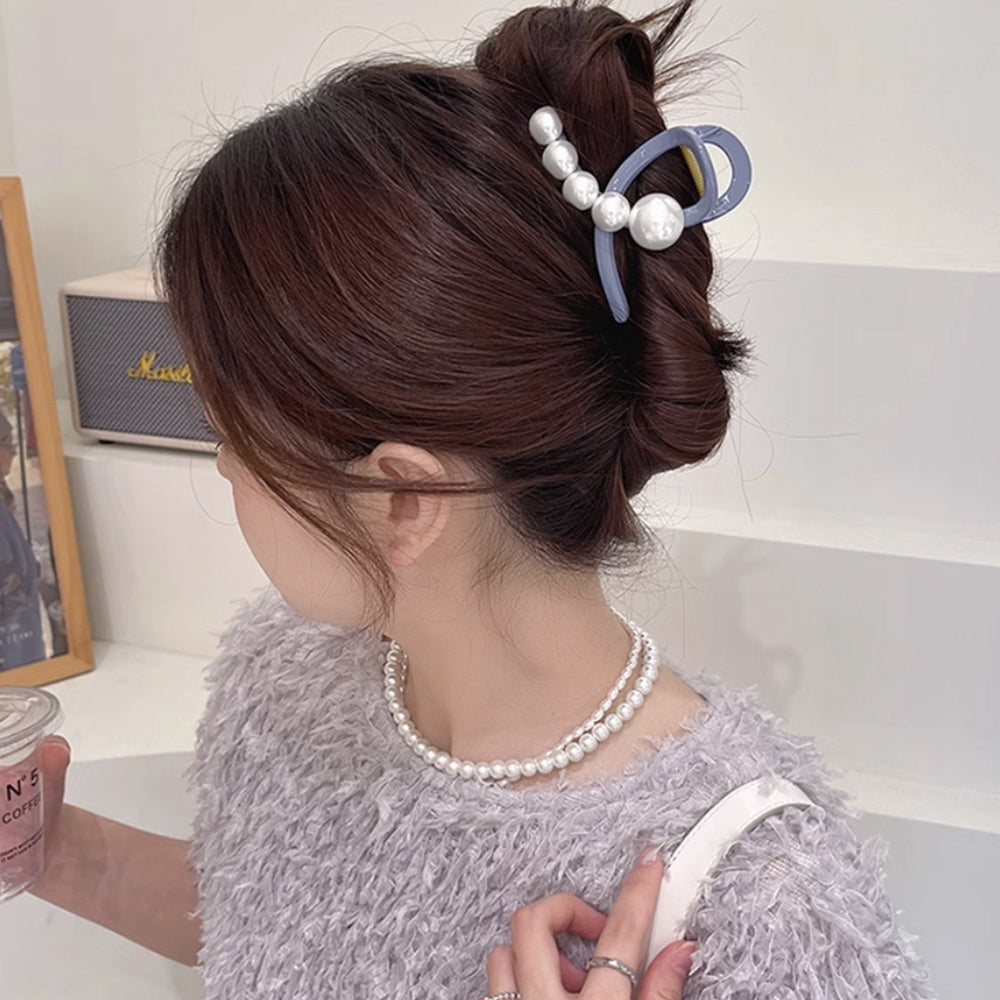 ヘアクリップ バンスクリップ パール付き