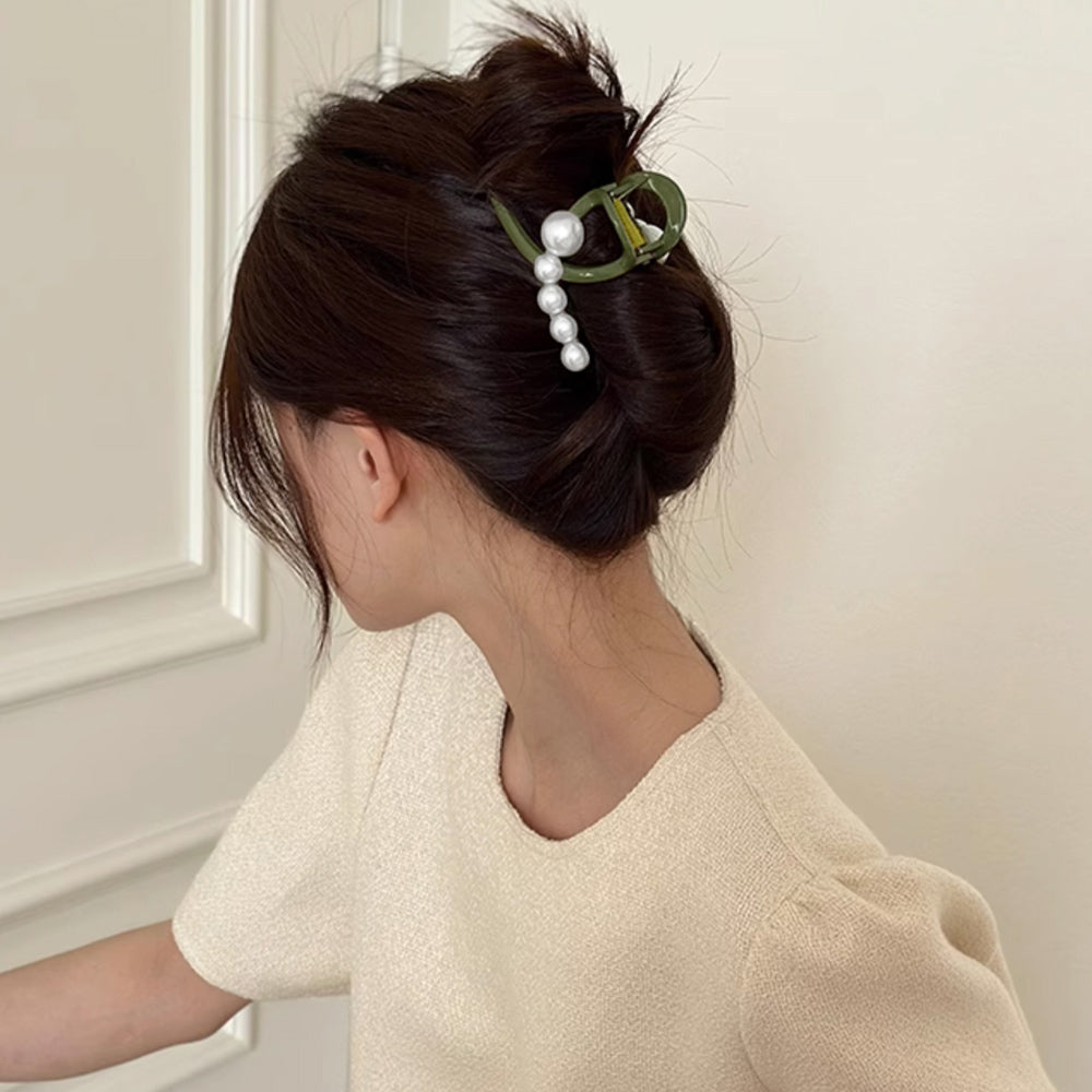 ヘアクリップ バンスクリップ パール付き