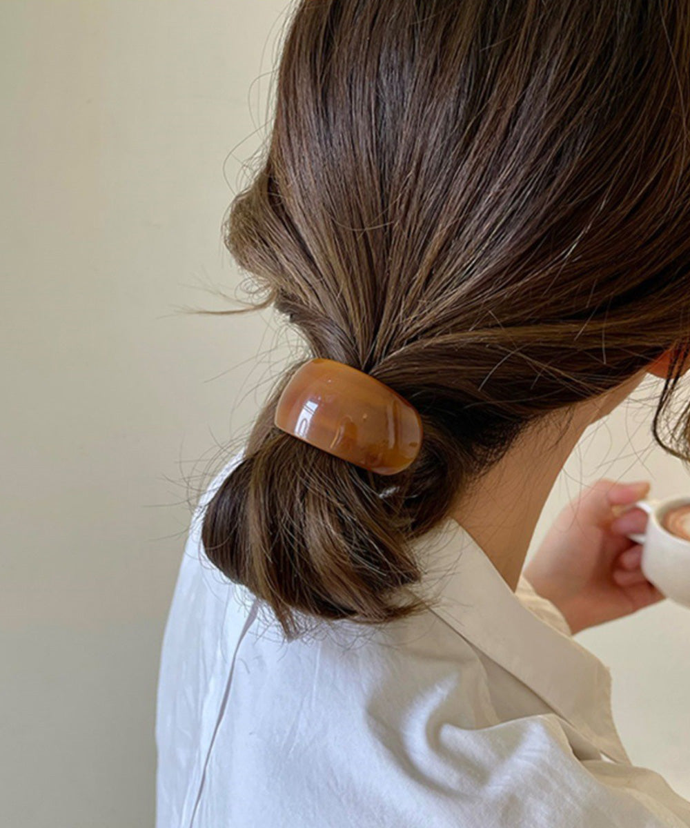 ミックスカラーカーブヘアゴムレトロお洒落