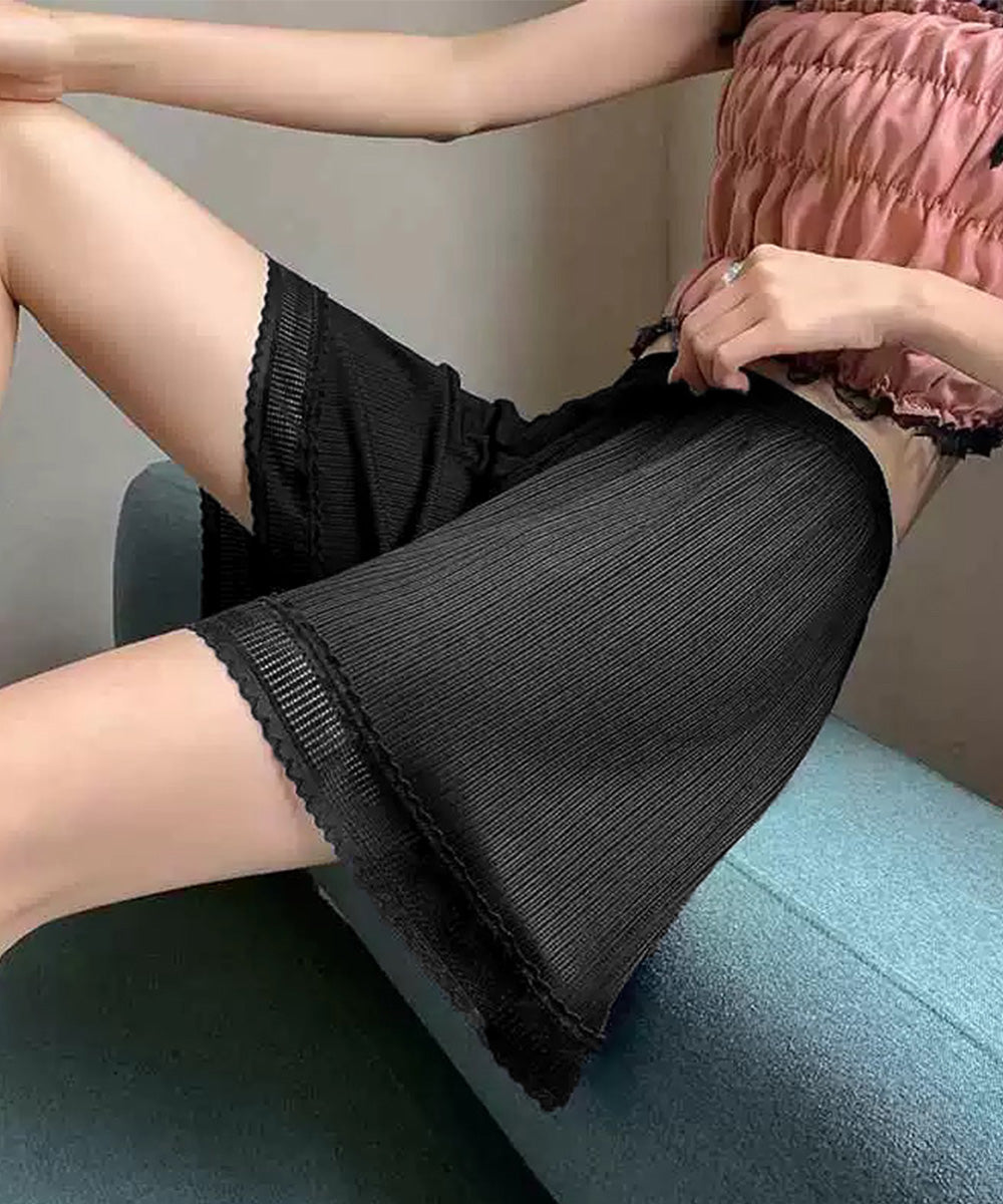 ペチコートパンツ 涼しい ナイトウエア ブラック