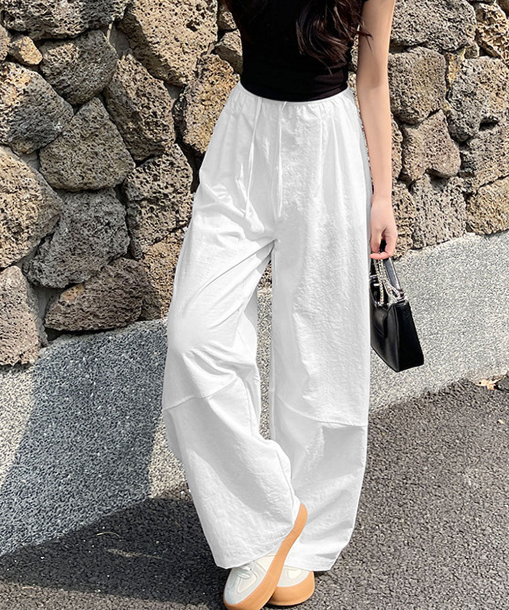 ワイドパンツハイウエストストレートパンツ ホワイト