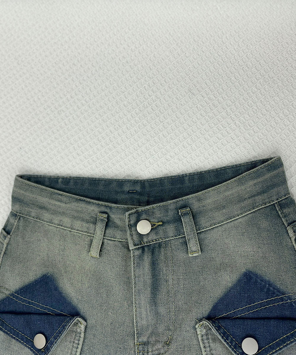 ロールアップ デニムショートパンツ 美脚 詳細画像12