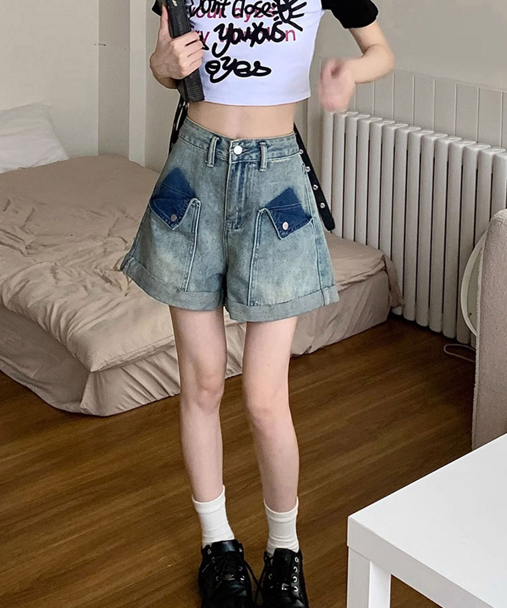 ロールアップ デニムショートパンツ 美脚 詳細画像6