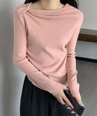 オフショルダーニットトップス 肌見せ秋服