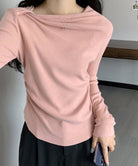 オフショルダーニットトップス 肌見せ秋服