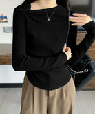オフショルダーニットトップス 肌見せ秋服