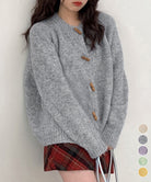 トグルボタンニットカーディガン長袖秋冬服 詳細画像1