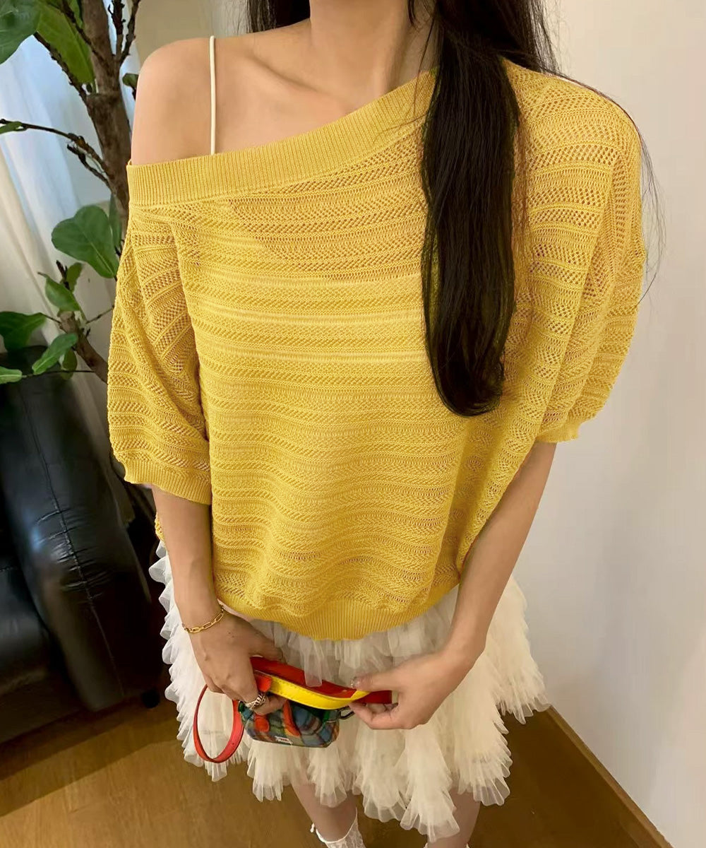 ニットトップスオフショルダーサマーニット 詳細画像8