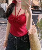 カップ付きキャミソール ドット柄 夏服 詳細画像13