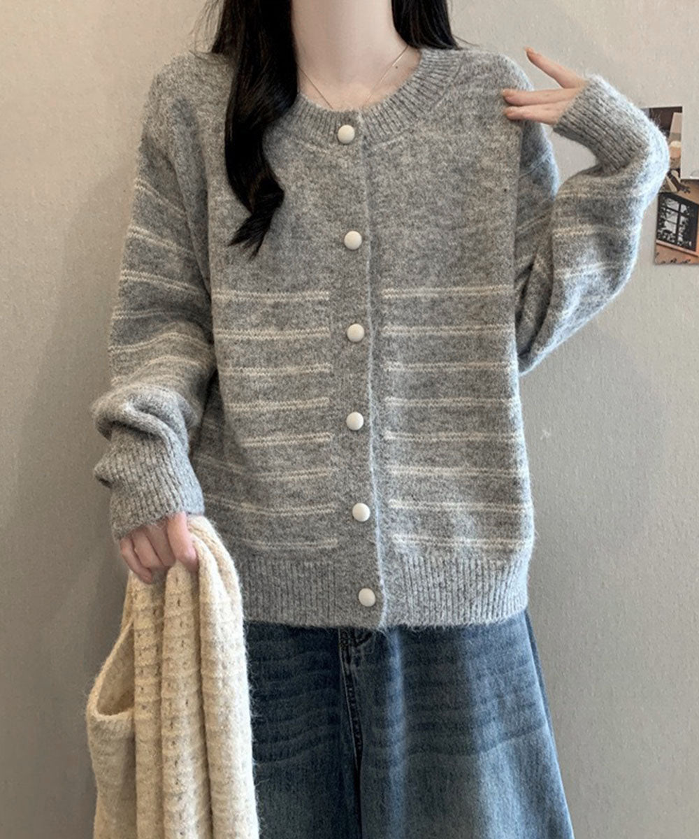 ボーダー柄カーディガンショールセット