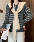 ボーダー柄カーディガンショールセット