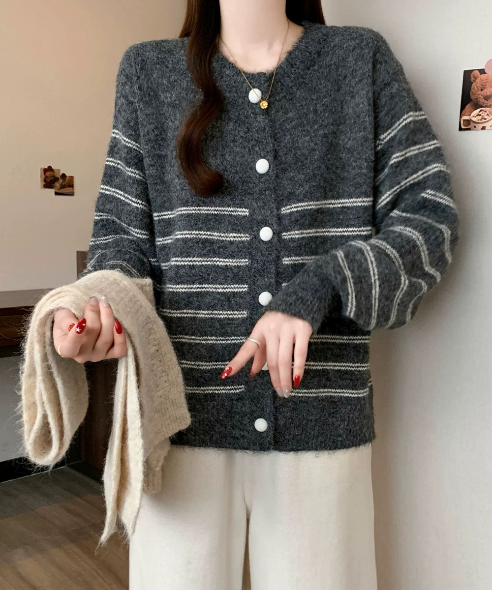 ボーダー柄カーディガンショールセット
