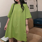 ロングtシャツ レディースビッグtシャツ リーフグリーン