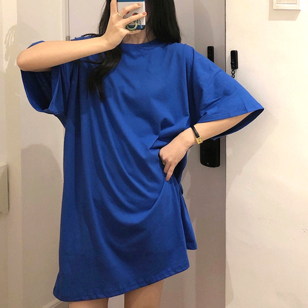ロングtシャツ レディースビッグtシャツ ロイヤルブルー