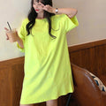 ロングtシャツ レディースビッグtシャツ ネオンイエロー