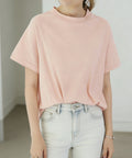 ボーダーTシャツ 半袖チュニックTシャツ 綿混tシャツ クルーネックカットソー プルオーバー着やせ夏トップス おしゃれカジュアル シンプルロングtシャツ ゆったり 2CHENFAN-001