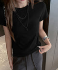 Tシャツ レディース フィットカットソー ブラック