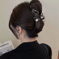 ウェーブヘアクリップ 韓国バンスクリップ ガンメタ