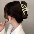 ウェーブヘアクリップ 韓国バンスクリップ アイボリー