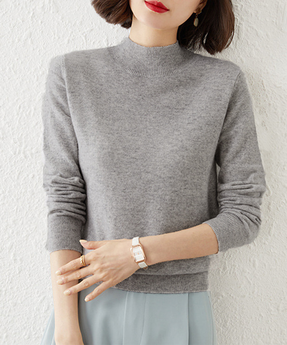 プチハイネックニットトップス レディース 大人可愛い 長袖ニットソー シンプル ニットインナー 秋服 着回しニットウェア きれいめ 無地 ベーシックニット 春秋冬 2XUAN-005