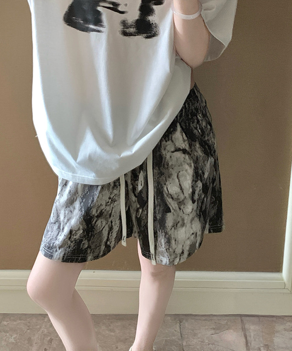 総柄ショートパンツルームウェアパンツ夏用 パジャマズボン 薄手部屋着ボトムスゆったりショーパンチェック柄ハーフパンツ 迷彩柄リラックスパンツ 楽ちんヒョウ柄短パン 2YIKE-013