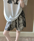 総柄ショートパンツルームウェアパンツ夏用 パジャマズボン 薄手部屋着ボトムスゆったりショーパンチェック柄ハーフパンツ 迷彩柄リラックスパンツ 楽ちんヒョウ柄短パン 2YIKE-013