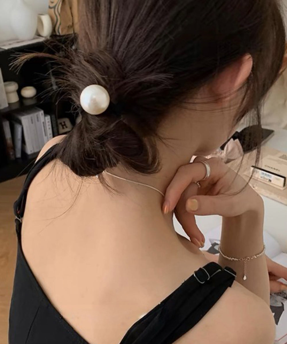 パールヘアゴム 韓国風 ヘアアクセサリー 大人可愛いヘアゴム 跡がつかない プチプラヘアアクセサリー おしゃれフェイクパール髪ゴム上品清楚 簡単ヘアアレンジグッズ 2YIQING-001