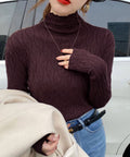 ハイネックニットトップス レディース秋冬 タートルネック ニットインナー ジャガード 長袖 韓国 無地 ニットソー ベーシック きれいめニット オフィスカジュアル 2YTONG-010
