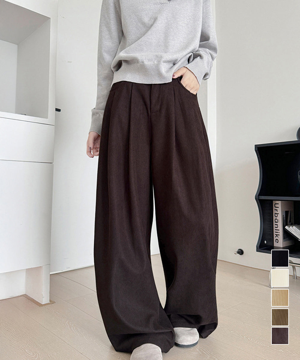 コーデュロイパンツレディースワイドパンツ