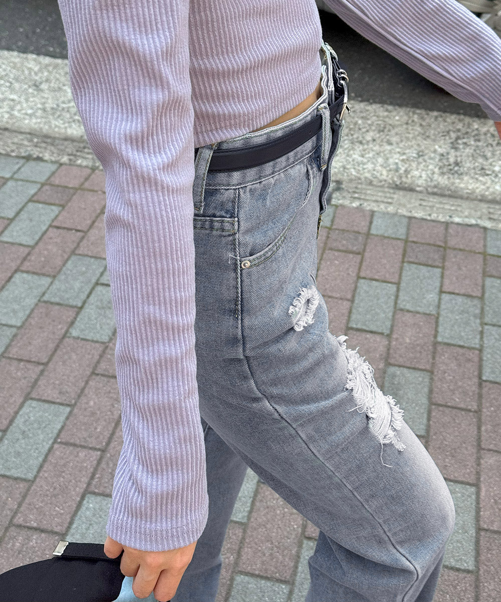 ダメージデニムパンツ クラッシュジーンズ